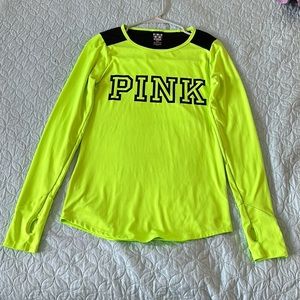 Black and lime green Victoria Secret (Pink) shirt … worn once …size M stretch